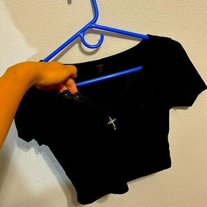 Super cute black crop top brand new!